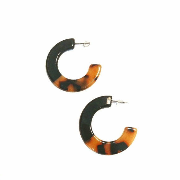uptownthreds Jewelry - Cara Resin Flat Hoop Statement Earrings Acrylic